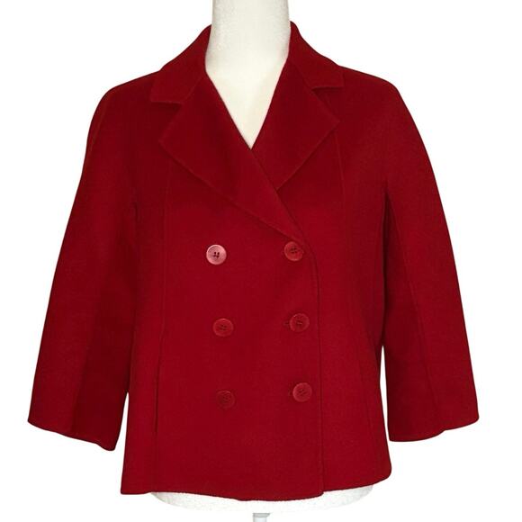 Talbot's Petite Double Faced Wool Swing-Style Blazer Women's 10P | Red | EUC - Picture 1 of 12